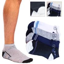 Kit 12 Pares Meia Cor Sortida Cano Curto e Longo Atacado