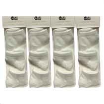 Kit 12 Pares Meia Infantil Bebe Algodão Cano Curto Branca 0-6 meses UNIK BABY