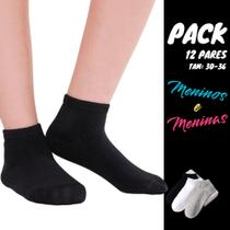Kit 12 Pares Meia Soquete Infantil Unissex Branca Preta Sortida 30-36 917 Kit 12 Pares Meia Soquete Infantil Unissex Branca Preta Sortida 30-36 917