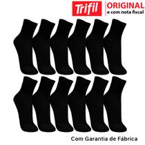 Kit 12 Pares Meia Unisex Cano Médio 12cm Trifil T08720