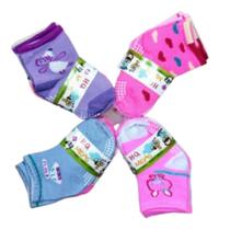 Kit 12 Pares Meias Bebê Infantil Juvenil Feminina Menina Cano Curto/Longo Sortidas Estampada Kit 12 Pares Meias Bebê Infantil Juvenil Feminina Menina Cano Curto/Longo Sortidas Estampada