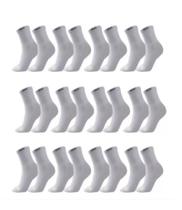Kit 12 Pares Meias Branca Cano Alto Longo Sport Algodão Kit 12 Pares Meias Branca Cano Alto Longo Sport Algodão