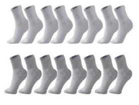 Kit 12 Pares Meias Brancas e Cinzas Cano Alto Longo Sport Algodão Kit 12 Pares Meias Brancas e Cinzas Cano Alto Longo Sport Algodão
