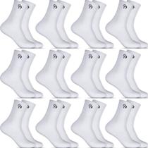 Kit 12 Pares Meias Cano Alto Longo Esporte Sport Masculina Confortável Academia Treino Original Unissex Feminina