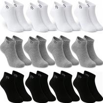 Kit 12 Pares Meias Cano Curto Baixo Soquete Sapatilha Unissex Masculina Feminina Academia Confortável Original