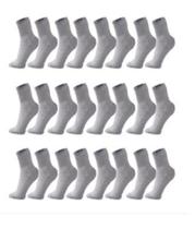 Kit 12 Pares Meias Cinza Cano Alto Longo Sport Algodão Kit 12 Pares Meias Cinza Cano Alto Longo Sport Algodão