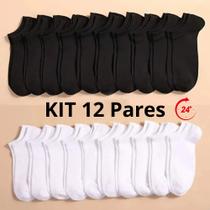 Kit 12 pares meias curta soquete meia invisivel unissex