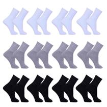 Kit 12 Pares Meias Esportiva Masculino Cano Alto Sport Kit 12 Pares Meias Esportiva Masculino Cano Alto Sport