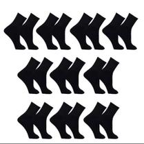 Kit 12 pares meias esportiva preta