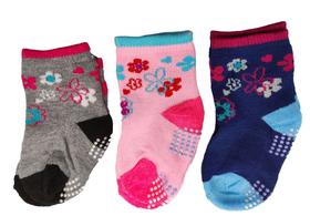 Kit 12 Pares Meias Infantil Antiderrapante para 6 a 12 meses Coloridas