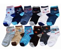 Kit 12 Pares Meias Infantil Lindas Estampas De (0 a 10 Anos) Kit 12 Pares Meias Infantil Lindas Estampas De (0 a 10 Anos)