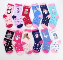 Kit 12 Pares Meias Infantil Lindas Estampas De (0 a 10 Anos) Kit 12 Pares Meias Infantil Lindas Estampas De (0 a 10 Anos)