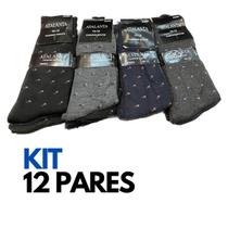 Kit 12 Pares Meias Masculina Algodão Social Tamanho 40/44 Atalanta