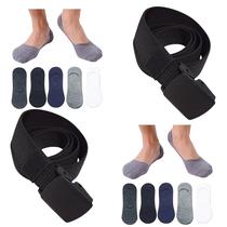 Kit 12 Pares Meias Masculina Invisível e Cinto lona Elástico