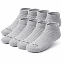 Kit 12 Pares Meias Soquete Cinza Masculina Top100 Conforto Extremo e Não Escorrega