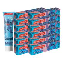 Kit 12 Pasta de Dente Gel Dental com Flúor Infantil Stitch Morango 50g Dentalclean