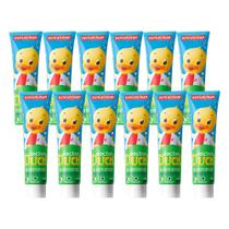 Kit 12 Pasta de Dente Infantil Com Flúor 50g Doctor Duck Tutti Frutti Creme Gel Dental Dentalclean