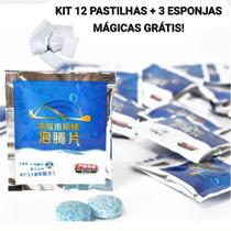 Kit 12 Pastilhas Tabletes Limpa Desinfeta Higieniza Máquina de Lavar Roupas