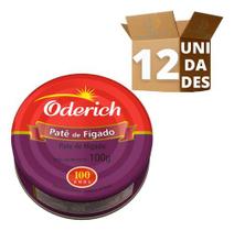 Kit 12 Pate De Figado Oderich Enlatado 100g