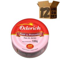 Kit 12 Patê De Presunto Oderich Lata 100g