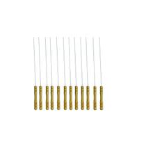 Kit 12 Pçs Espetinhos de Churrasco 33cm em Inox e Cabo de Madeira