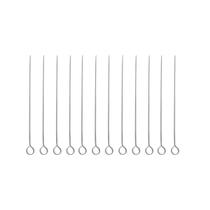 Kit 12 Pçs Espetinhos De Churrasco 38cm Ideal para Carne Frango Coração Ponta Chapada