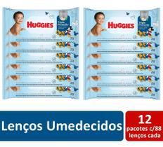 KIT 12 Pct Toalhas Umedecidas Huggies Tripla Proteção 88 Unidades