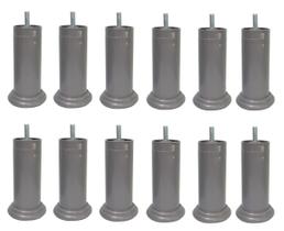 Kit 12 Pe Cama Box Fixo Cinza 12cm Plástico Com Parafuso Central