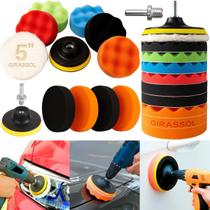 Kit 12 Peças 5 Pol. 125mm Disco Espuma Boina Lã Prato Pino M14 Polimento Automotivo KP28