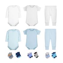 Kit 12 Peças Body Bebê Menino Longa e Curta Calça Mijão e Meias Kit 12 Peças Body Bebê Menino Longa e Curta Calça Mijão e Meias