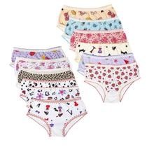 Kit 12 Peças Calcinha Infantil Estampada Em Algodão Modelo Básico Sortidas