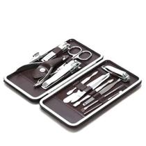Kit 12 peças Cortador De Unha Manicure Portatil Estojo Pinça Tesoura
