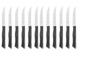 Kit 12 peças de facas cabo de plástico aço inox alta durabilidade
