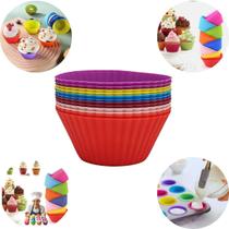 Kit 12 Peças Forma de Silicone Cupcake Doces Docinhos Mini Muffin Forminhas Assadeira Festas Airfryer Cozinha - Sortida Kit 12 Peças Forma de Silicone Cupcake Doces Docinhos Mini Muffin Forminhas Assadeira Festas Airfryer Cozinha - Sortida