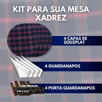 Kit 12 Peças Mesa Posta Capa+porta+guardanapo - Xadrez