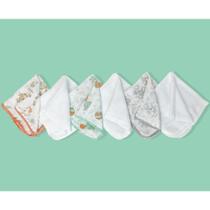 KIT 12 Peças Pano de Boca Fralda Toalhinha Com Overloque 100% algodão 30cm x 30cm em