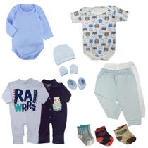 Kit 12 Peças Roupa De Bebê Enxoval Body Macacão Calça Touca