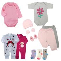 Kit 12 Peças Roupa De Bebê Enxoval Body Macacão Calça Touca Kit 12 Peças Roupa De Bebê Enxoval Body Macacão Calça Touca