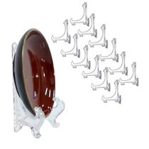 Kit 12 Peças Suporte P/ Pratos Acrílico Transparente 10cm Kit 12 Peças Suporte P/ Pratos Acrílico Transparente 10cm