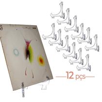 Kit 12 Peças Suporte P/ Pratos Acrílico Transparente 20cm Kit 12 Peças Suporte P/ Pratos Acrílico Transparente 20cm