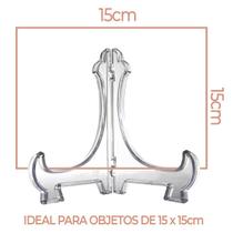 Kit 12 Peças Suporte Para Pratos Acrílico Transparente 15Cm