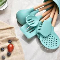 Kit 12 Peças Talheres Silicone + Balde Utensílios De Cozinha Wa Kit 12 Peças Talheres Silicone + Balde Utensílios De Cozinha Wa