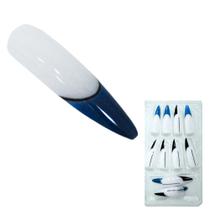 Kit 12 Peças Unhas Postiças Realistas Decoradas Formato Stiletto Grande Fácil Aplicação Nail Art