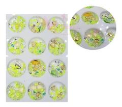 Kit 12 Pedra Cristal Brilho Unhas Arte Folha Ouro Decoração Kit 12 Pedra Cristal Brilho Unhas Arte Folha Ouro Decoração