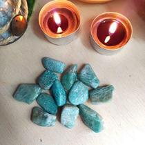 Kit 12 Pedras Amazonita Rolada 1cm a 3cm Sorte Abre Caminhos Cristal Natural