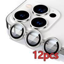 Kit 12 Película De Câmera Lente Liso Compatível Com iPhone 12 13 14 15 16 17 Plus Pro Max