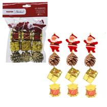 kit 12 Pendentes Arvore de Natal Decoração Enfeite Pinha kit 12 Pendentes Arvore de Natal Decoração Enfeite Pinha