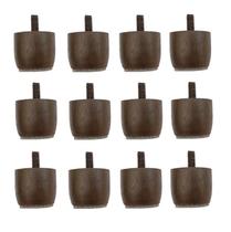 Kit 12 Pés Cama Box Baú Marrom Mini Altura 3cm p/ Queen King