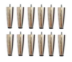 Kit 12 Pés Cama Box ou Baú Juvene Cromado 12cm Regulagem