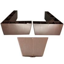 Kit 12 Pés Cantoneira + 3 Pés Apoio Sofá Poltrona Puff Tabaco + Parafusos